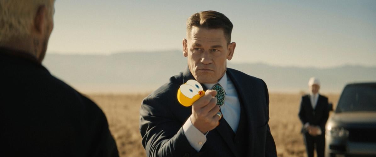Buddy Crane (John Cena) takes out his frustrations on Tweety bird in "Coyote vs. Acme."