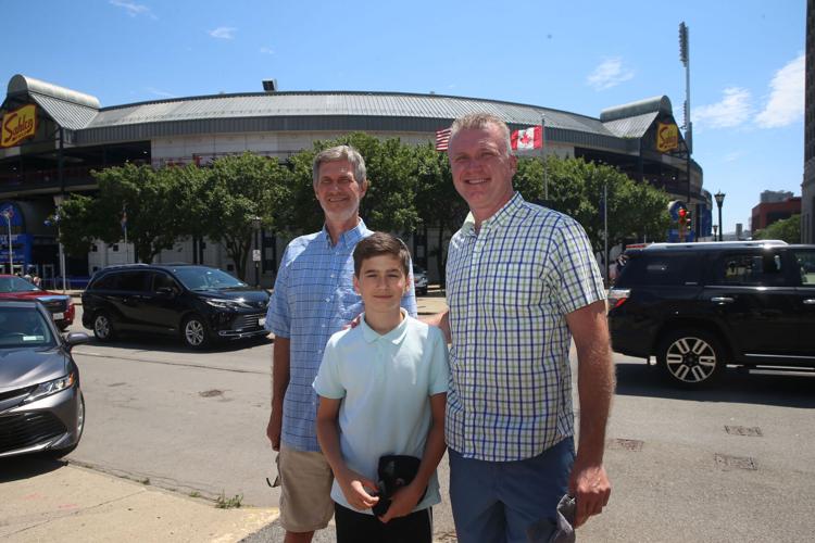 John Pijanowski, his young son Jack & brother Mike come to see Blue Jays game against the Tampa Bay Rays