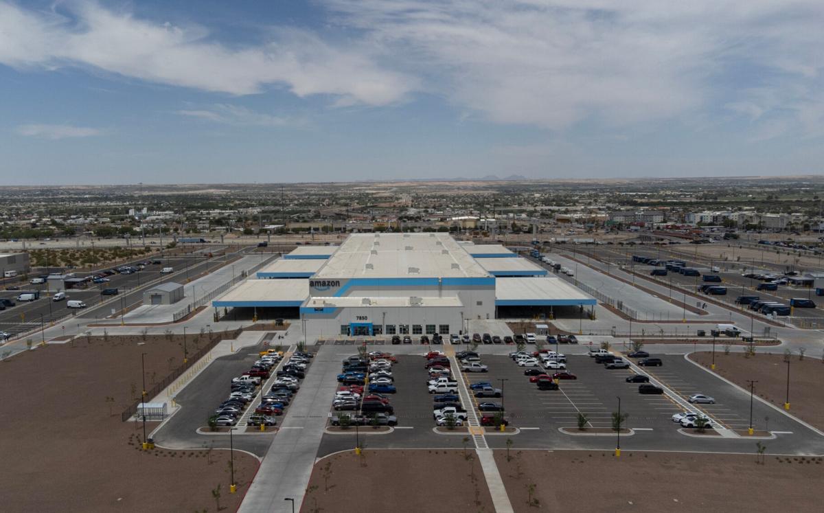 A drone view shows the Amazon delivery station on Wednesday, June 24, 2026, in West El Paso, Texas, in the fast-growing West