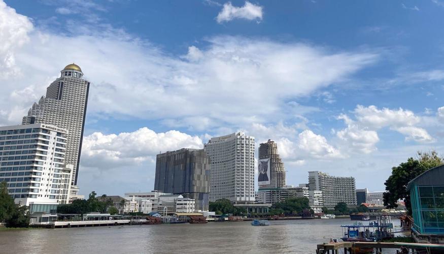 The Chao Phraya River, here with the Mandarin Oriental Hotel (left), one of the world's top 10 hotels.