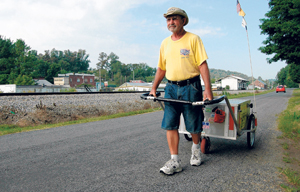 Man making tracks across America