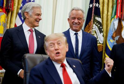 US President Donald J. Trump makes an announcement on healthcare in the Oval Office