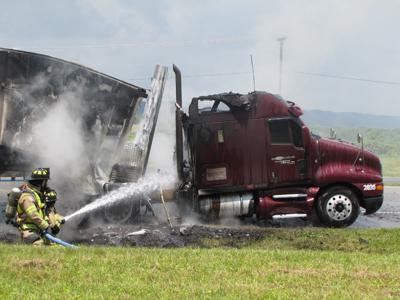 Tractor-trailer fire