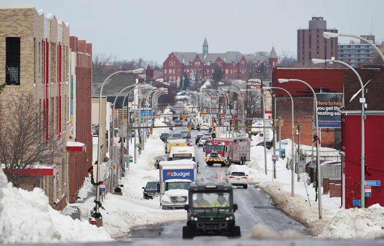 Vehicles driving on Jefferson Avenue