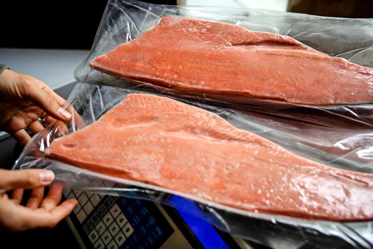 Frozen salmon