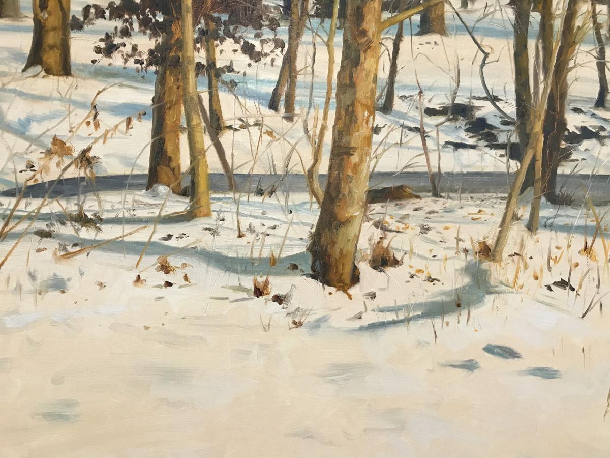 artist creates contemporary oil landscapes through light and shadow