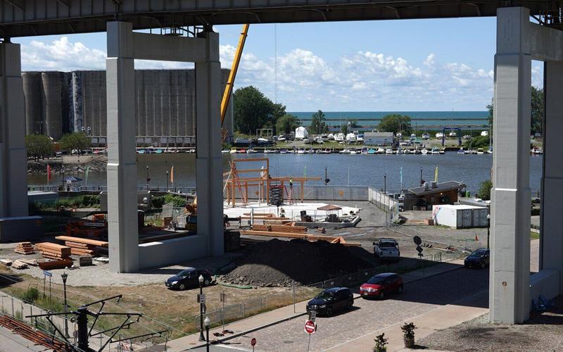 Canalside carousel construction
