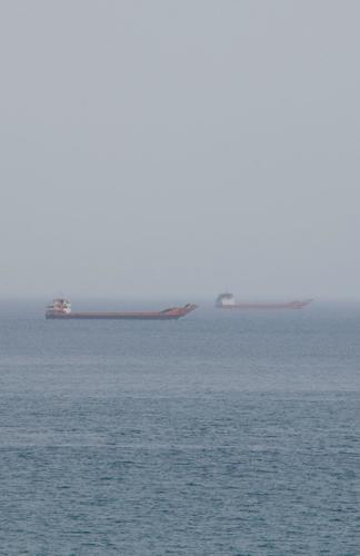Vessels near the Strait of Hormuz, as seen from Musandam