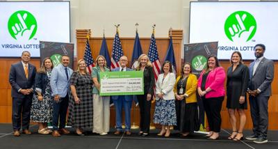 Virginia Lottery check presentation