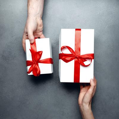 Exchanging holiday gifts