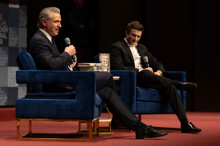 California Gov. Gavin Newsom (left) with Harry Sisson
