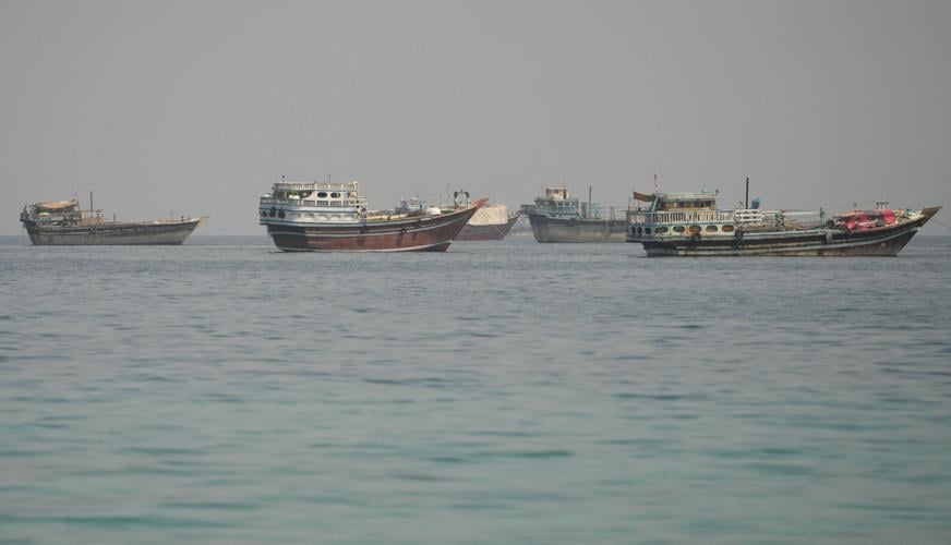 Vessels near the Strait of Hormuz, as seen from Musandam