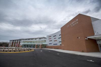 Exterior of the new Old Donation School in Virginia Beach on Wednesday evening, Feb. 22, 2017. The school will open to students in early April. Tours of the school were led Wednesday by students of Old Donation.