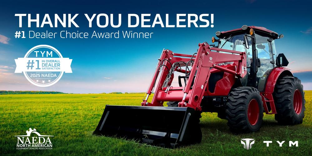 TYM awarded the 2025 Dealer's Choice Award by the North American Equipment Dealers Association (NAEDA)