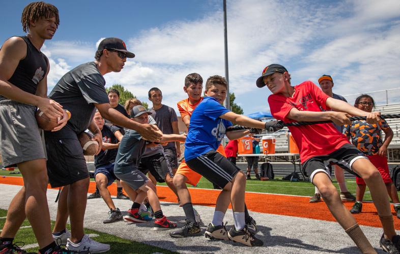 Tigers training Tigers at Youth Football Camp Football