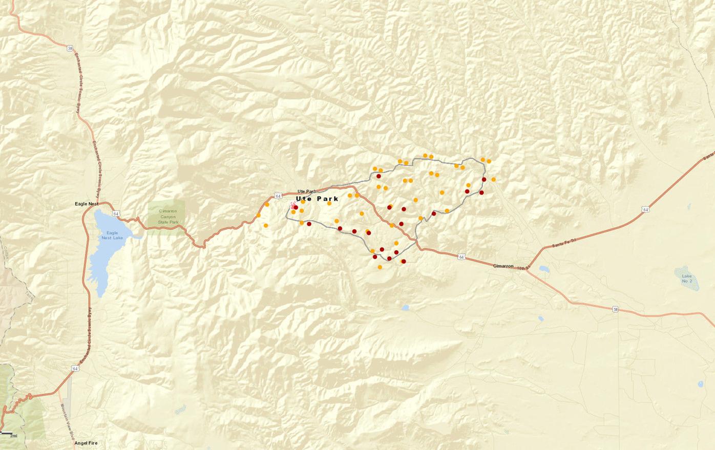 Overview Map Of Ute Park Fire From Southwest Coordination Center Local News Taosnews Com