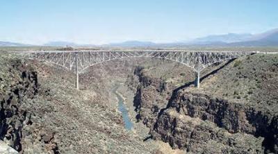 Cross sections across the Rio Grande gorge showing position and