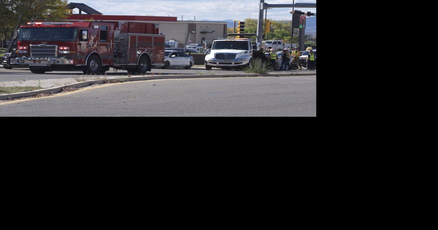 Taos fire truck block traffic
