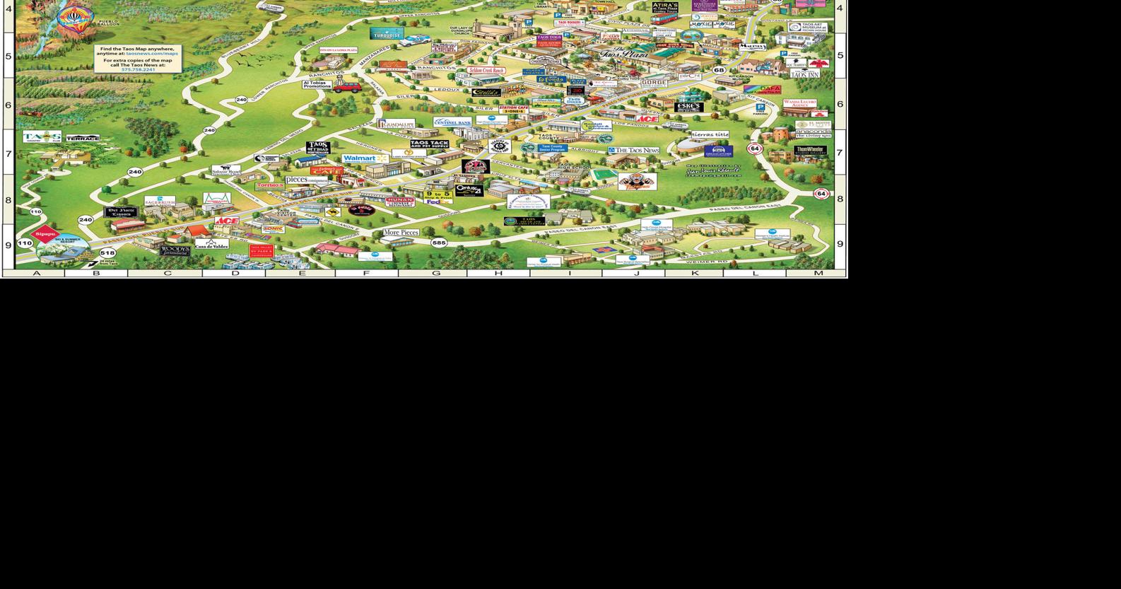 Map Of Taos Nm Taos Illustrated Map 2017 | | Taosnews.com
