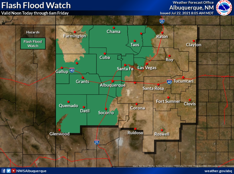 Flash-flood Warning Issued For Much Of New Mexico | Public Safety ...