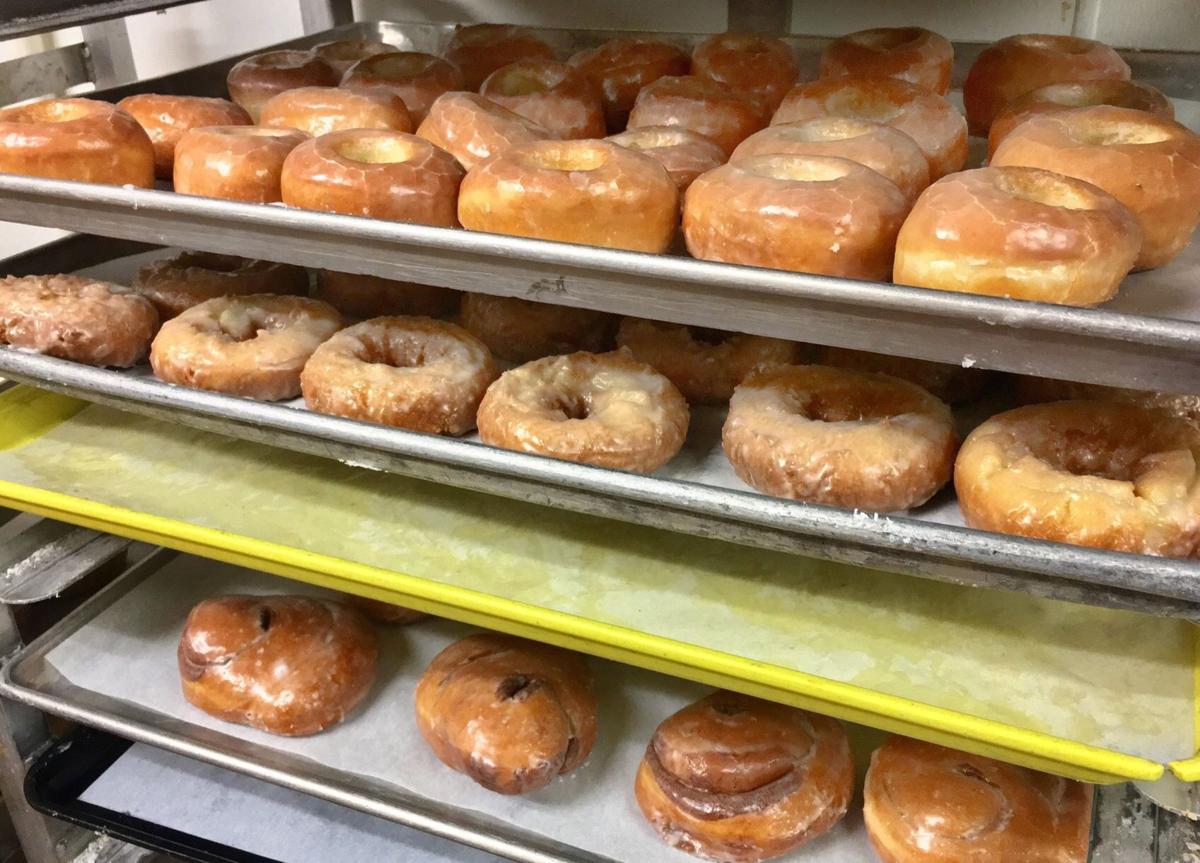 A selection of doughnuts from Pharaoh's Donuts, photographed in 2018..