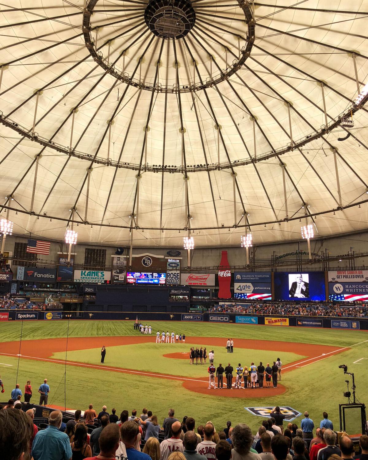 tampa bay rays start shortened season featuring no fans and artificial crowd noise at the trop sports tbnweekly com tampa bay rays start shortened season
