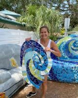 After six years, Safety Harbor artist's massive mosaic bench is nearly complete