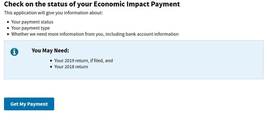 irs .gov get my payment status