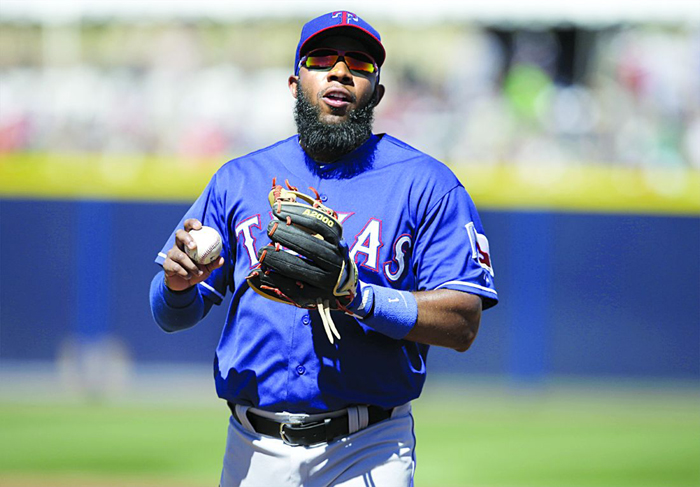 Adrian Beltre got his head rubbed by Elvis Andrus