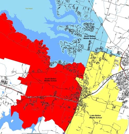 Belton ISD middle school boundaries