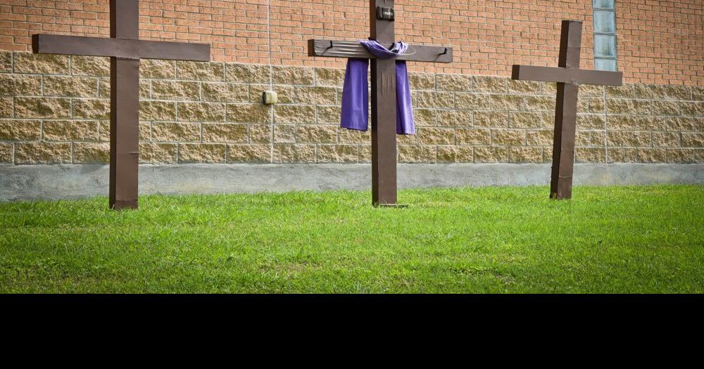  Jeweled Christian Cross Pendant Purple Scarf - Easter