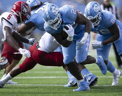 javonte williams technicianonline rushes quarter carolina against second state north down
