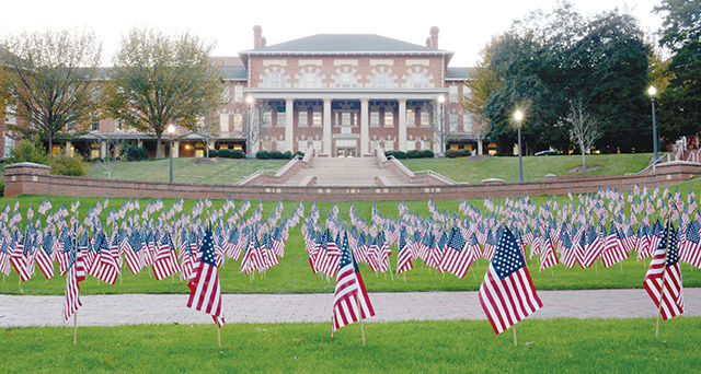 American flags line Hendersonville's Main Street in honor of veterans