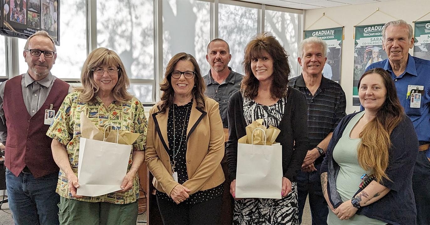 Ann Chiarini, teacher of the year, and Gail Purdy, classified employee of the year, honored by school district - Vimarsana News