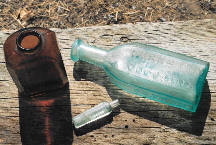 Small Clear Glass Medicine Bottle chipped, Antique 