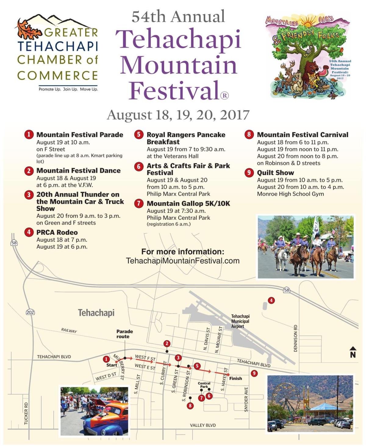Tehachapi Mountain Festival map and events