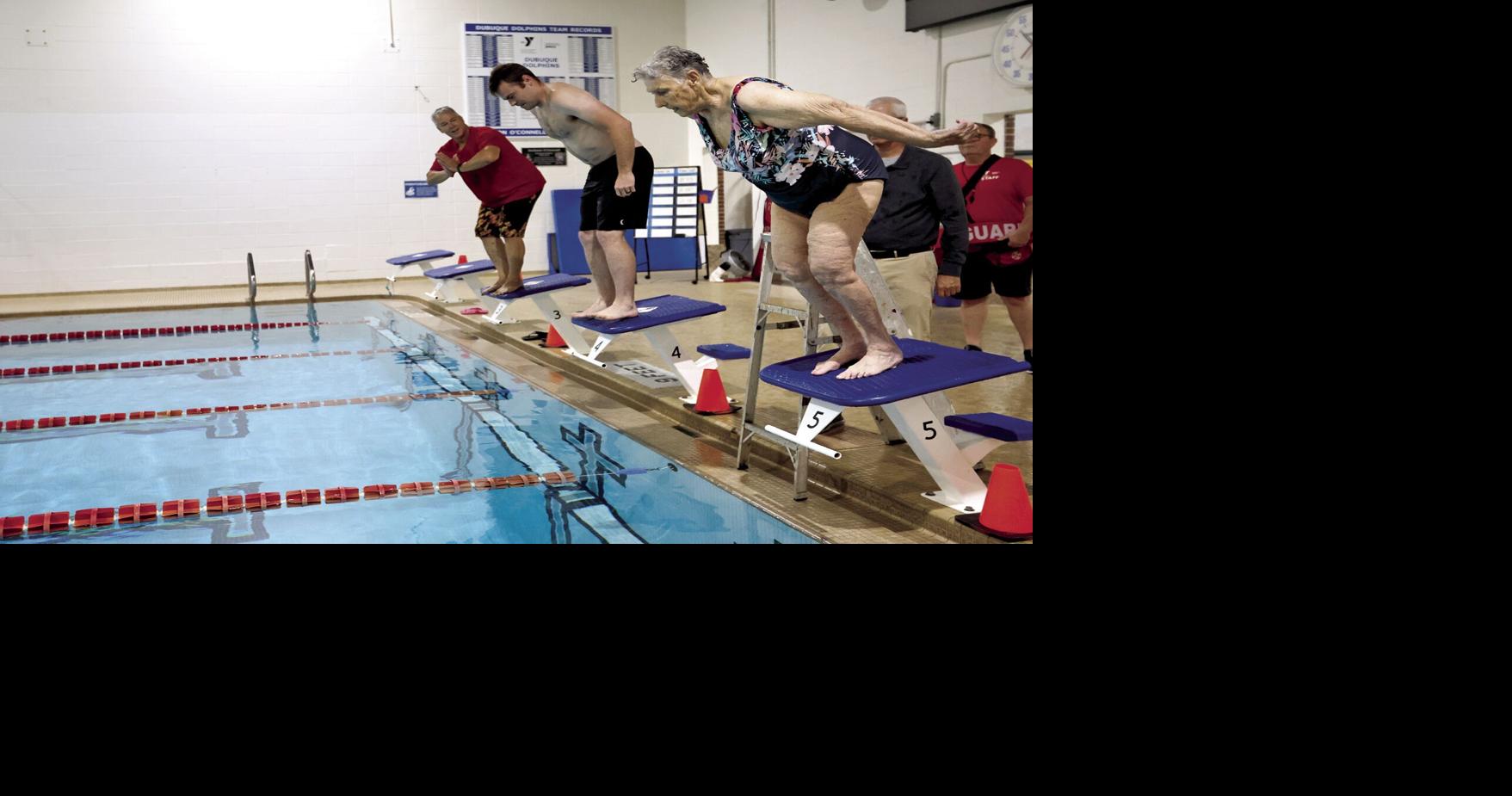 Dubuque YMCA regular makes annual dive for her 85th birthday Tri