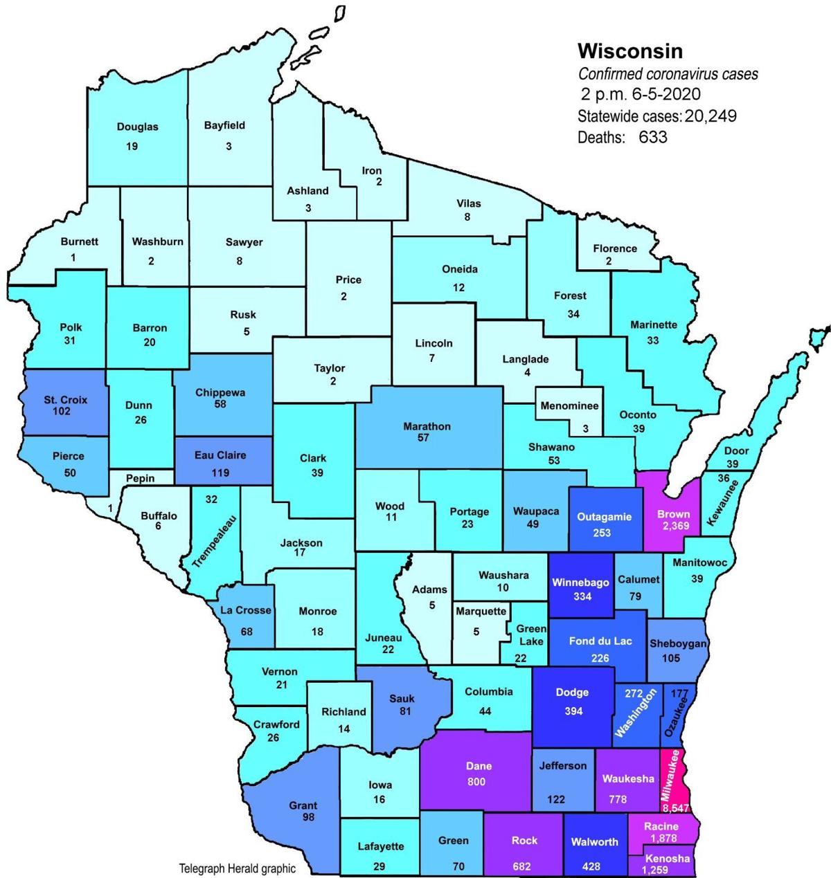 Where Is Covid 19 Maps Of Confirmed Cases In Illinois Iowa Wisconsin As Of Friday Coronavirus Telegraphherald Com