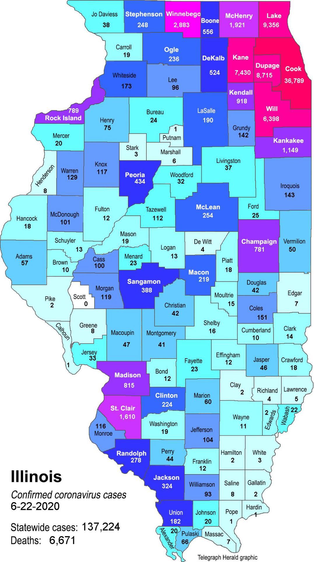 Where is COVID-19? Maps of confirmed cases in Illinois ...