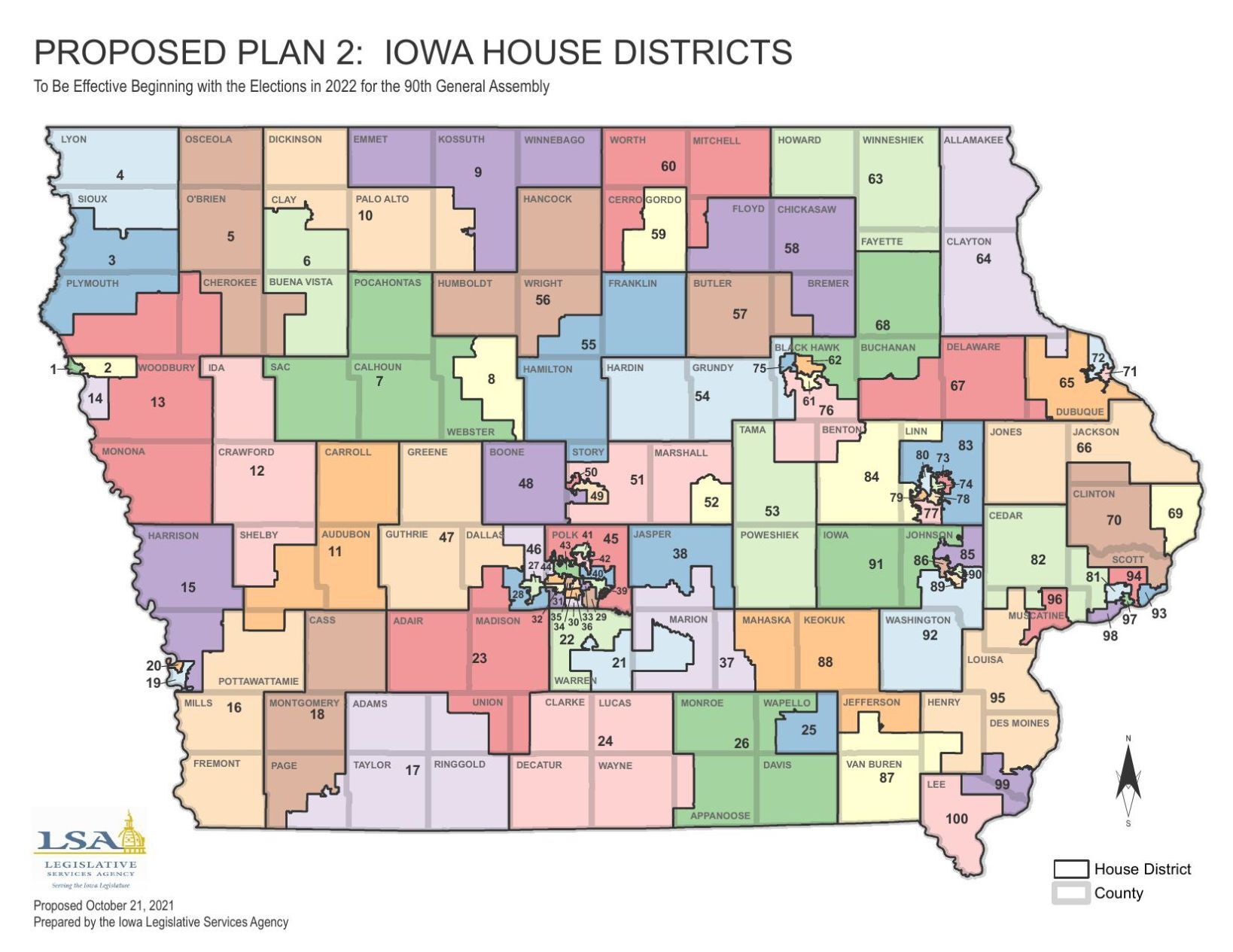 New Map: Iowa House Of Representatives Districts | | Telegraphherald.com