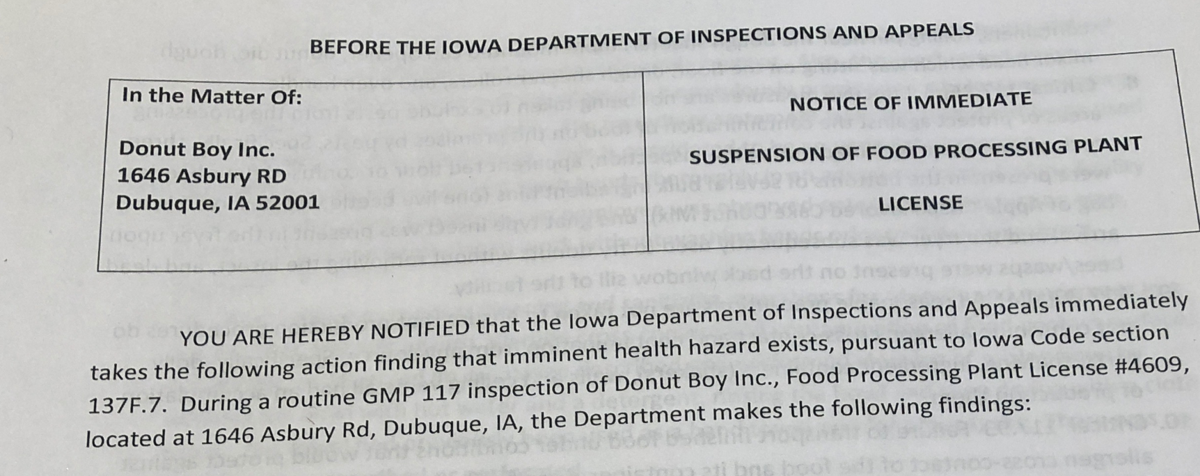 report dubuque doughnut shop