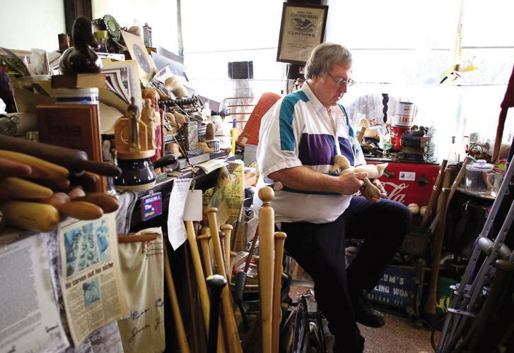 Steve Kerper's handcarved, shiny duck decoys stand out among the