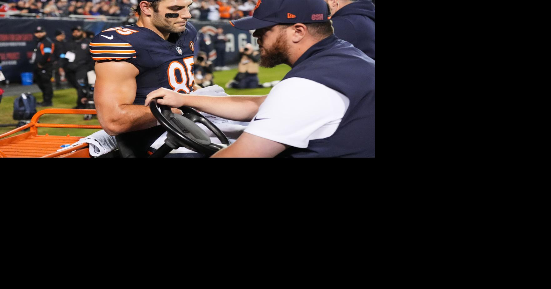 Cole Kmet sidelined by season-ending knee injury, testing tight end depth for the Chicago Bears