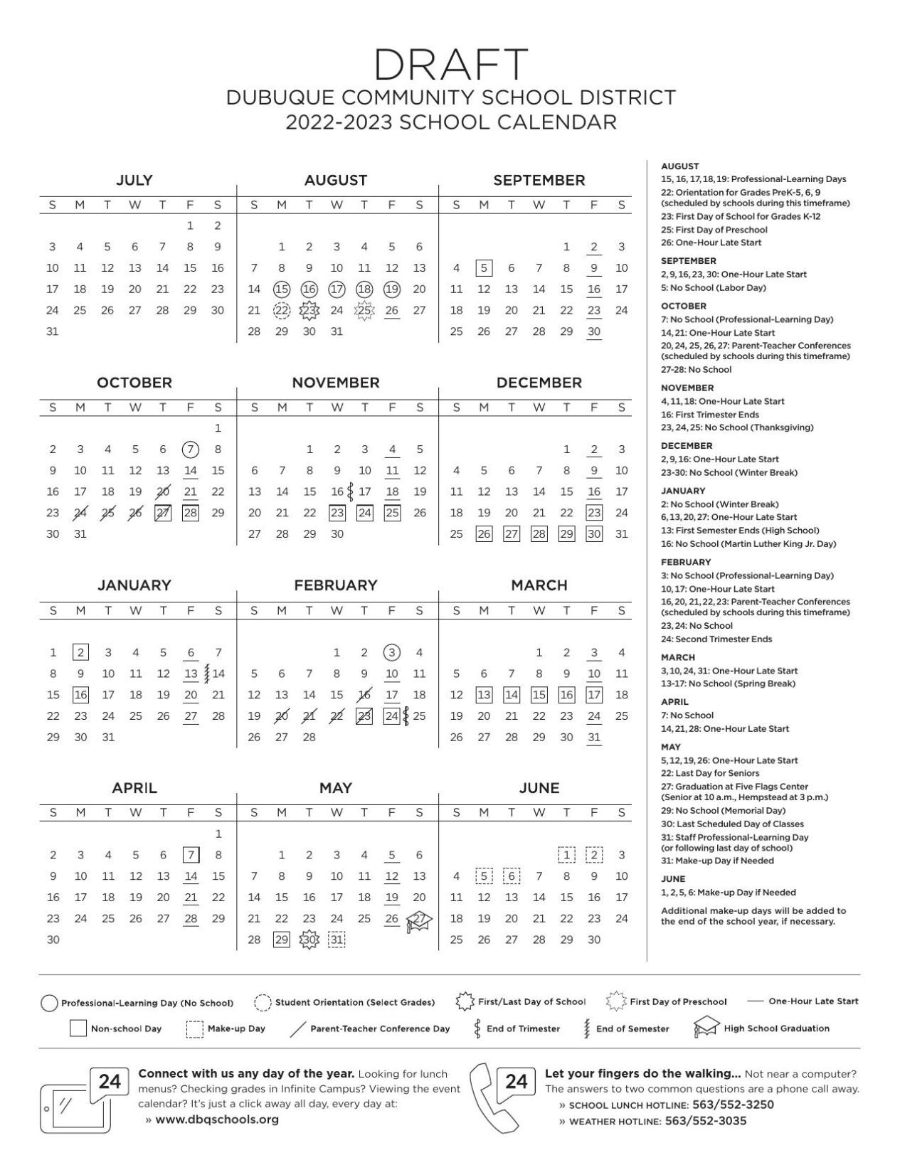 Dubuque schools proposed calendar 20222023 Tristate News