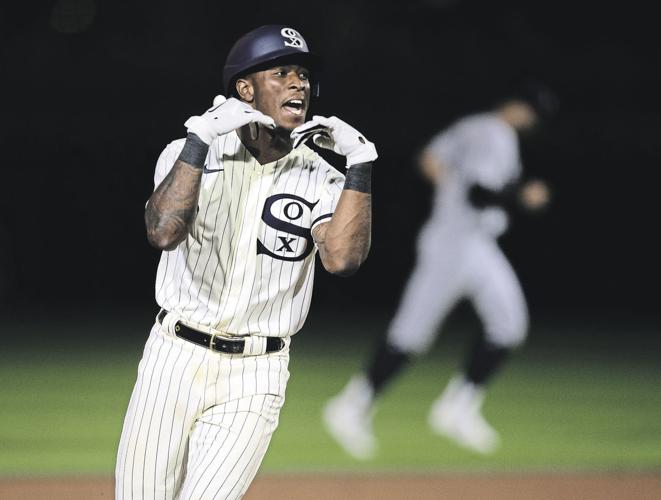Dyersville, United States. 12th Aug, 2021. Chicago White Sox shortstop Tim  Anderson (7) celebrates a two-run walkoff home run and a 9-8 win over the  New York Yankees during the ninth inning