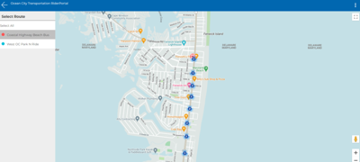 Esta aplicación permite a los usuarios rastrear en tiempo real la ubicación de los autobuses en las rutas de Coastal Highway Beach Bus y West Ocean City Park and Ride. Foto cortesía de OCMD Beach Bus.