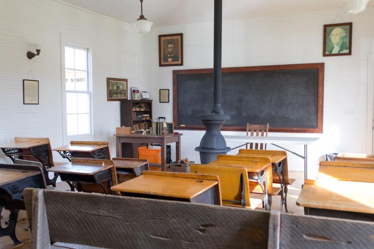 inside of a colonial schoolhouse