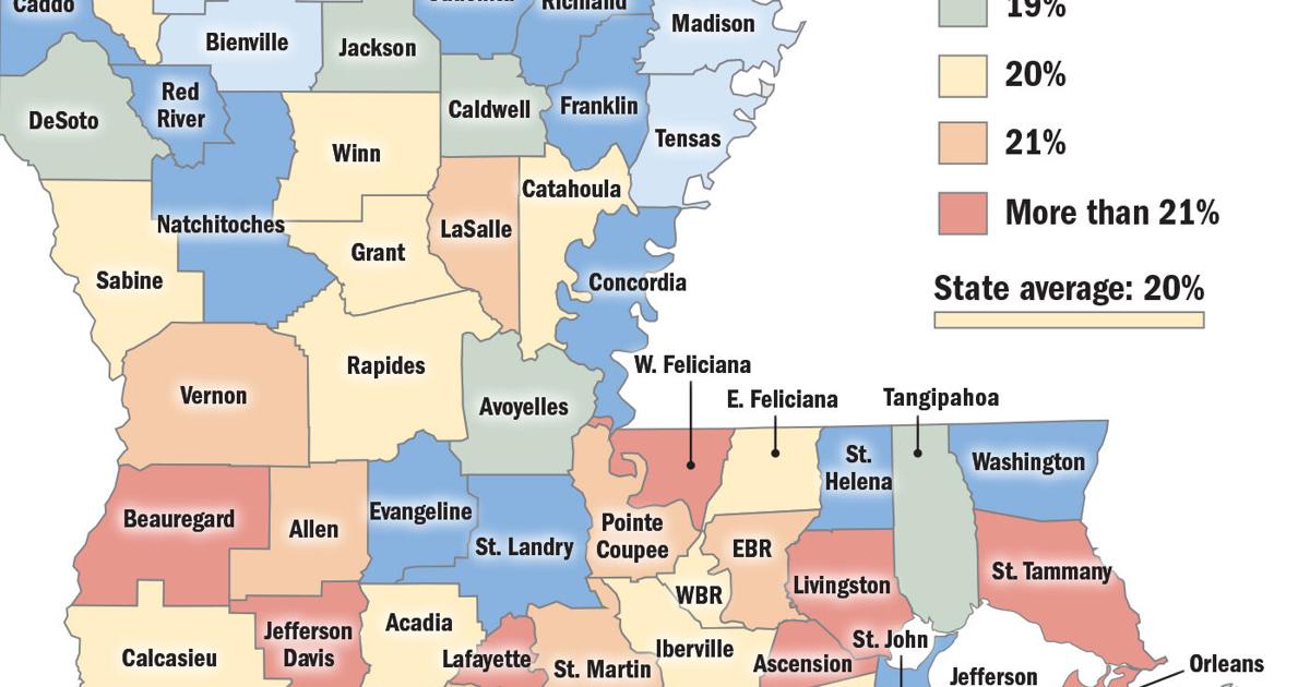Louisiana parish drinking rates from the CDC | Baton Rouge ...