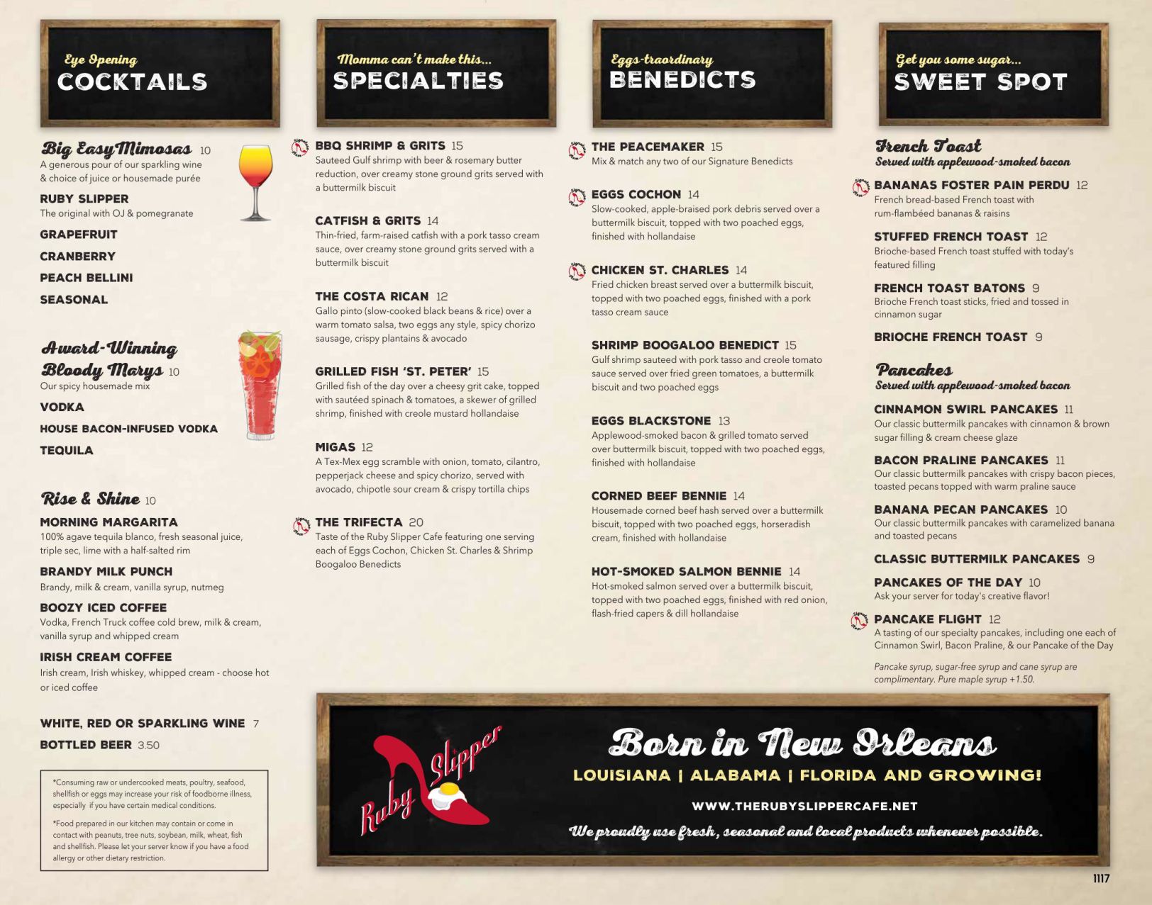 ruby slipper menu new orleans