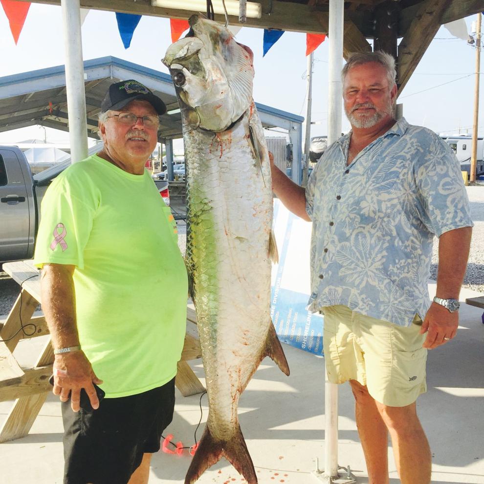 Nine tarpon on the board after opening day at Grand Isle Tarpon Rodeo